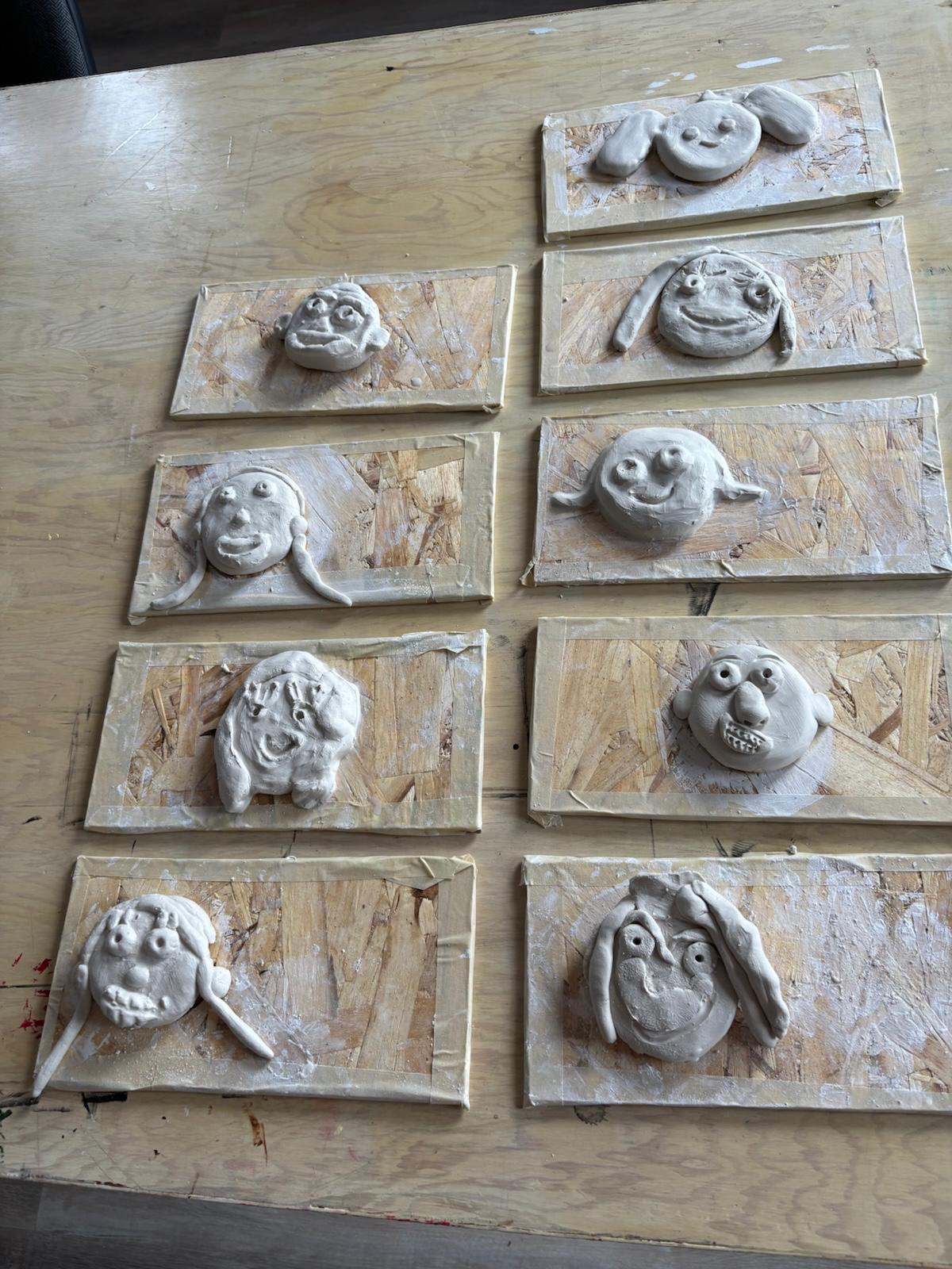 Kids clay faces project