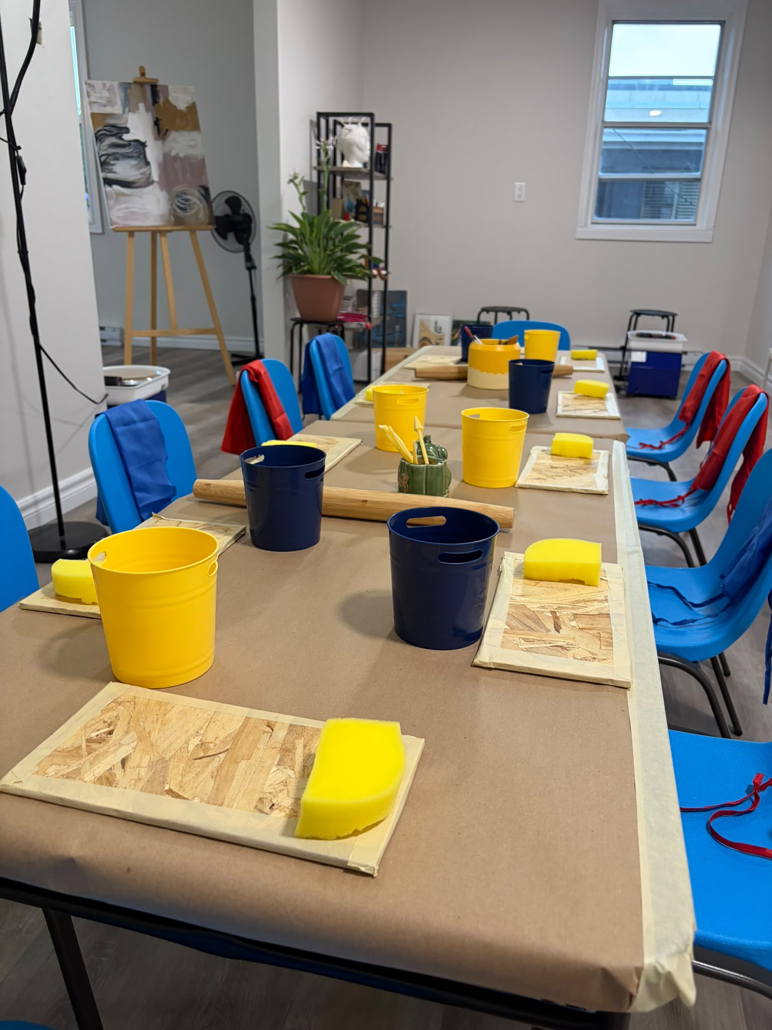 Kids clay activity setup